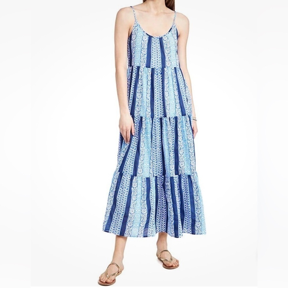 NWT Anthropologie x Roller Rabbit Barre Dakota Maxi Dress Size Large Women’s